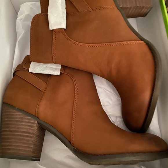 Sam Edelman Brown Leather Ankle Bootie Size 10 - Picture 6 of 8